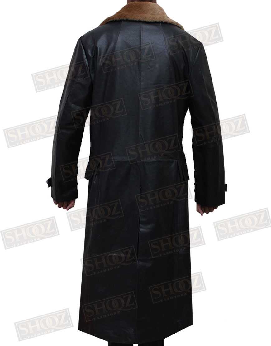 Shazam Mark Strong (Dr. Sivana) Black Leather Coat